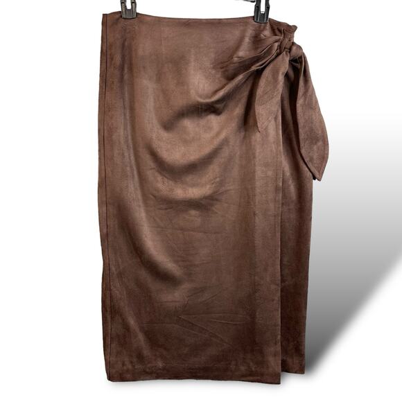 J.McLaughin Womens Skirt Size 6 Brown Suede Midi Pencil - Picture 1 of 10